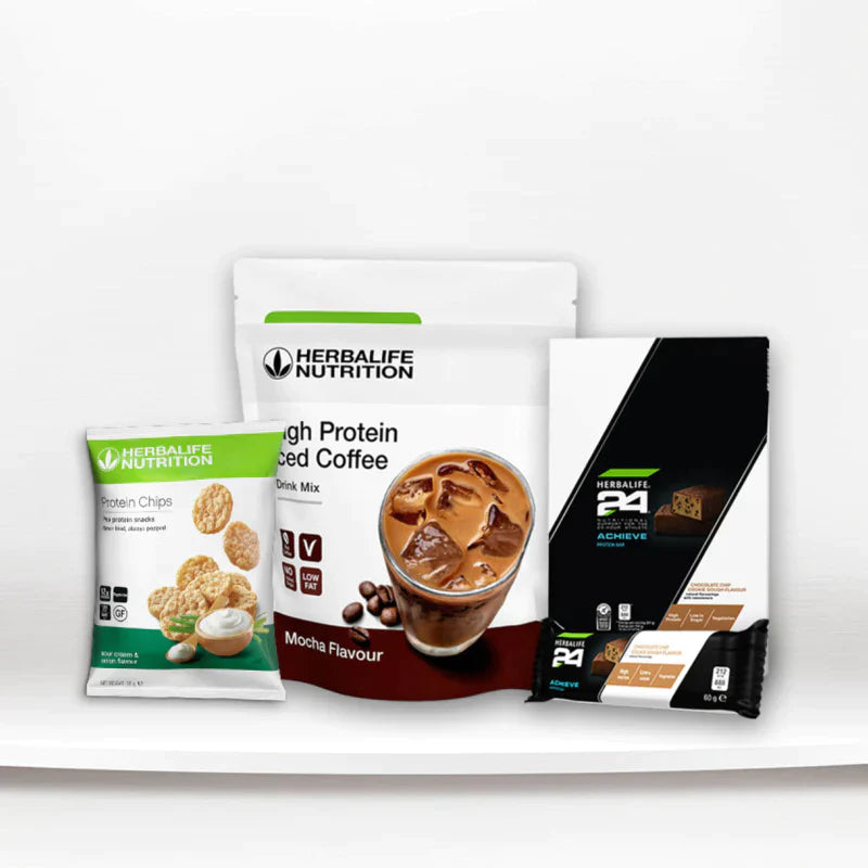 Protein Chips Sour Cream - High Protein Iced Coffee mocha - H24 Achieve Protein Bars Chocolate Chip Cookie Dough